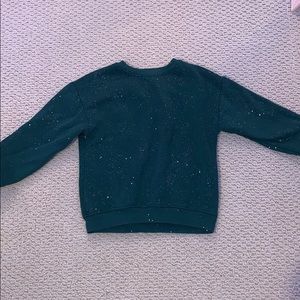 sparkly green crew neck